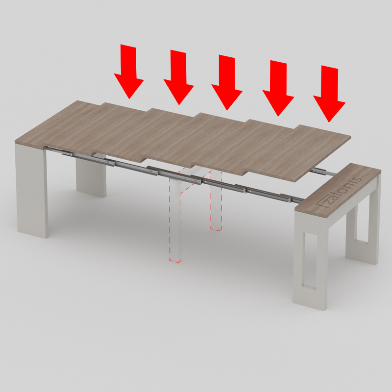 HYPER-EXTENSION TABLE SLIDING SYSTEM 44 /246 EXTENDING TABLES WITHOUT FRAMES